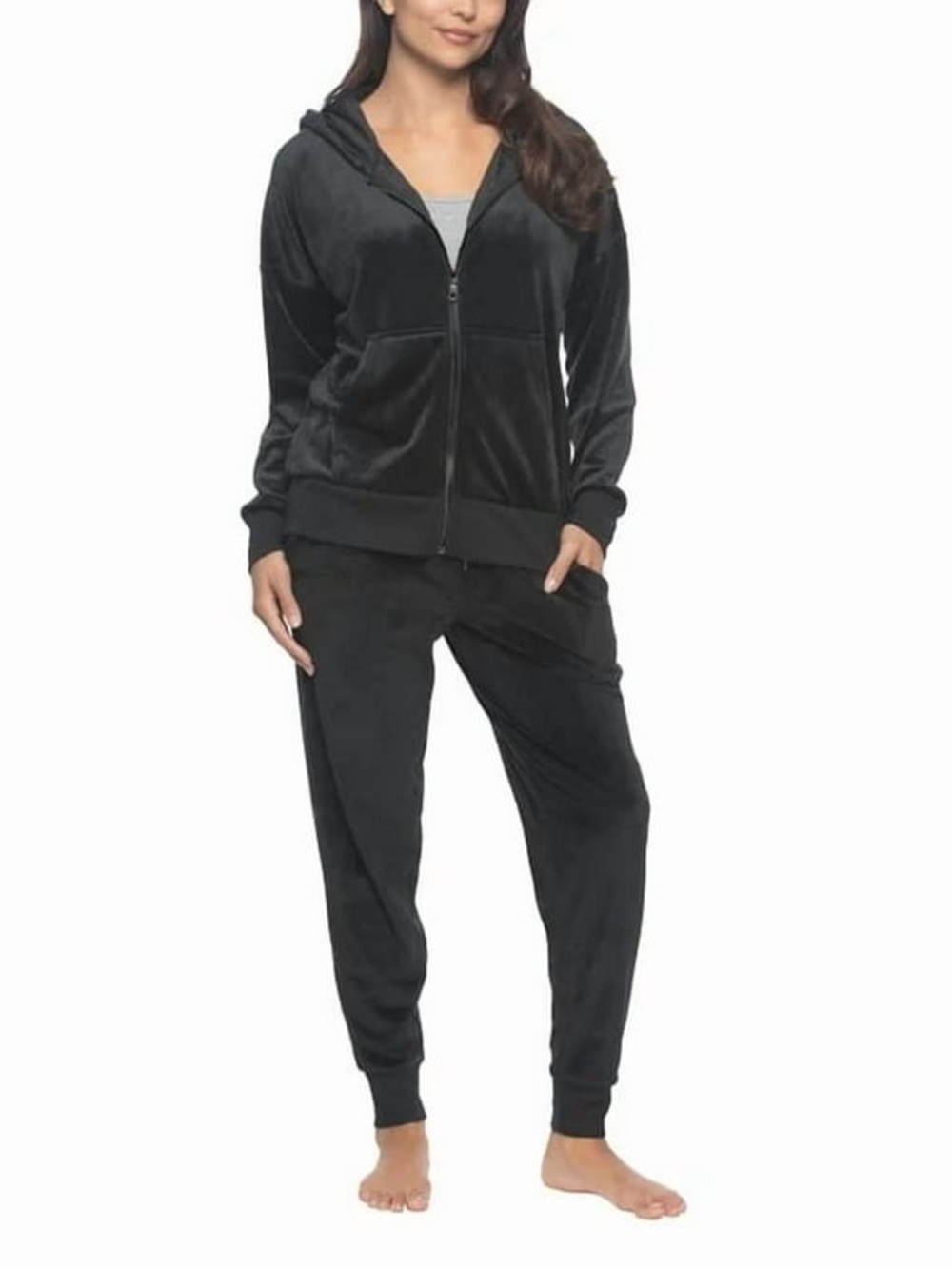 Felina Women’s Velour 2 Piece Zip Hoodie and Jogger Set XS Tracksuit Lounge Set